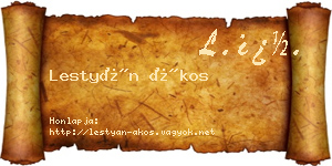Lestyán Ákos névjegykártya